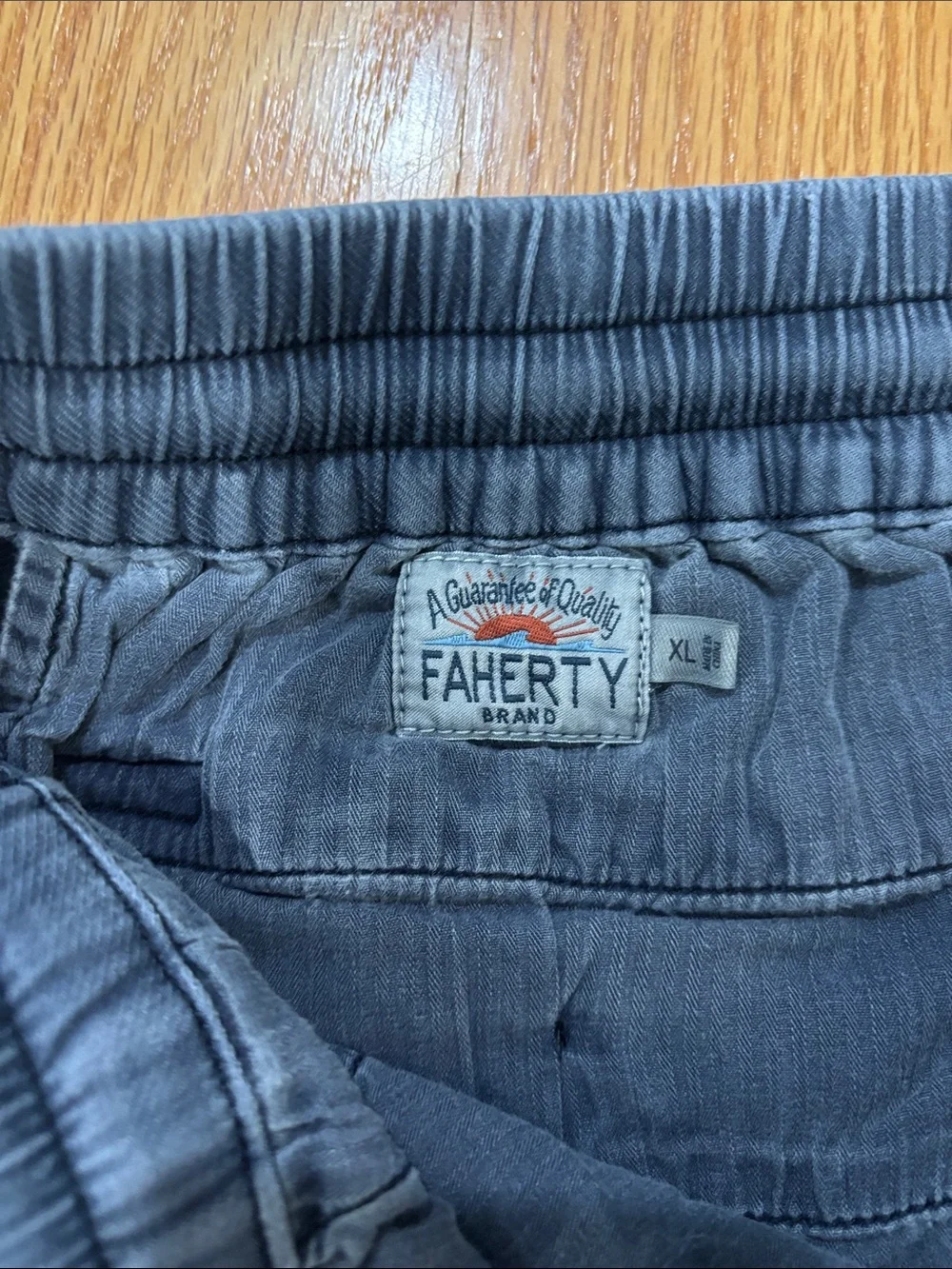Faherty Indigo Drawstring Athletic Shorts